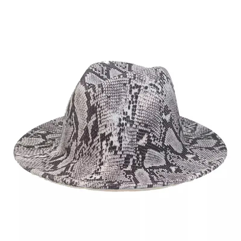 Snake fashion print fedora