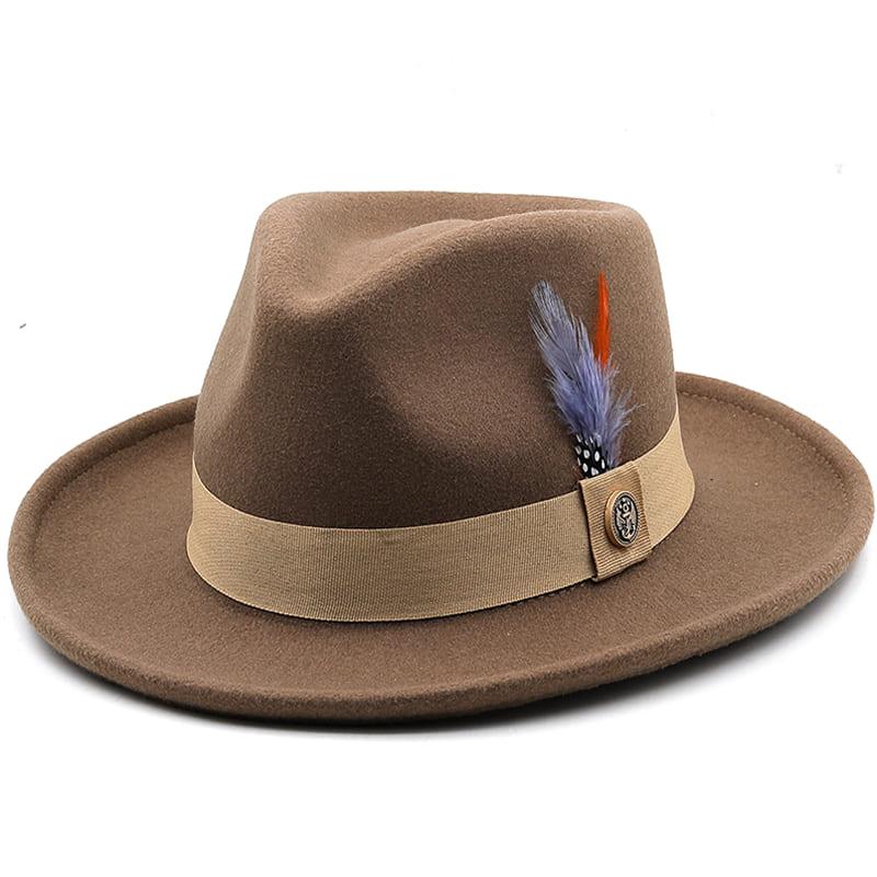 Yellow / Brown Feather trims For Men's Hats Dozen