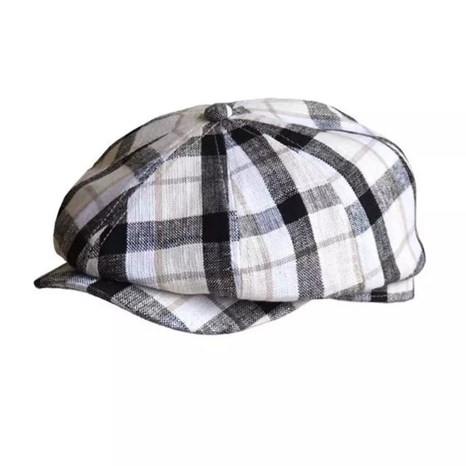 newsie-bakerboy-paperboy-cabbie-hat-plaid-retro