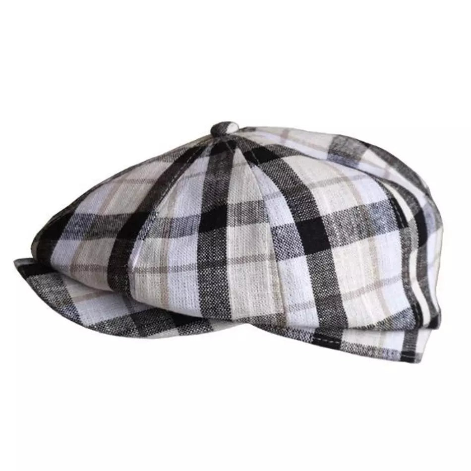 newsie-bakerboy-paperboy-cabbie-hat-plaid-retro