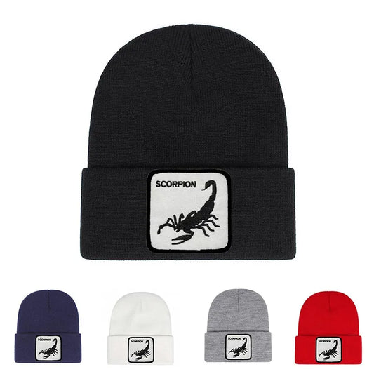 Alacran-Animal-Poison-Venom-Plain-Winter-Street-Men-Women-Striped-Vintage-Retro-Brimless-Hat