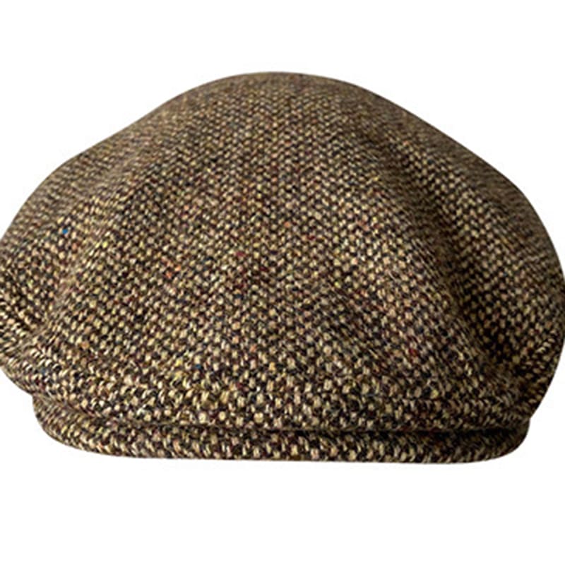 Durham Brown Dots Wool Flat Cap