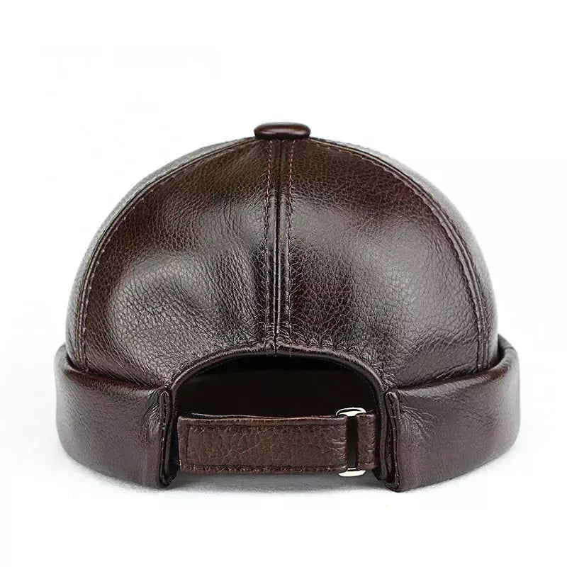 brimless-hat-pure-authentic-cowhide-leather-adjustable