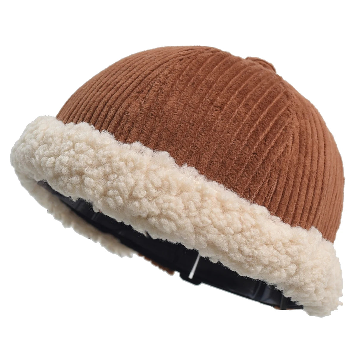 Warm-Furry-Winter-Street-Men-Women-Striped-Vintage-Retro-Brimless-Hat