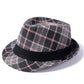 Suit-Cotton-Women-Men-Autumn-Fall-Square-Plaid-Jazz-Fedora-Hat