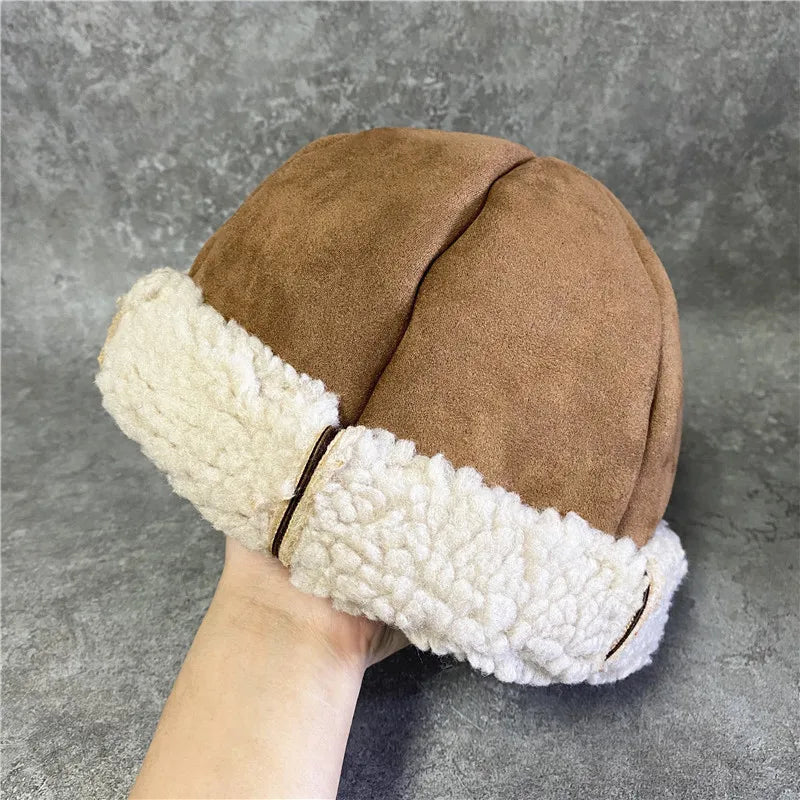 Winter-Men-Women-Cotton-Wool-Vintage-Snow-Brimless-Hat