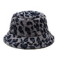 Leopard Print Fur Bucket Hat