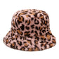 Leopard Print Fur Bucket Hat