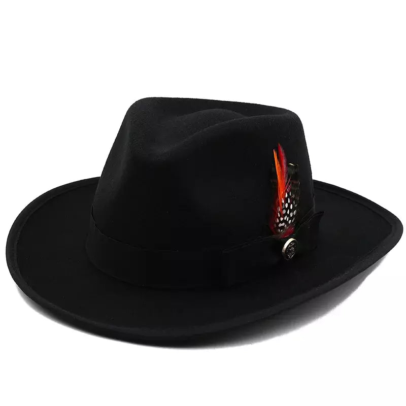 Lubeck Feathers Wool Fedora Hat