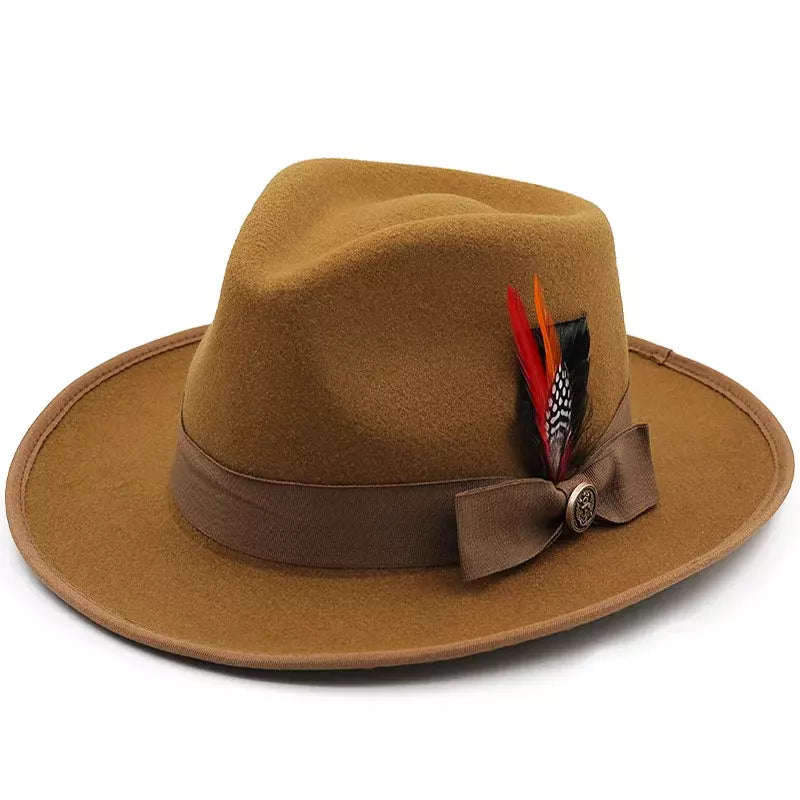 Lubeck Feathers Wool Fedora Hat