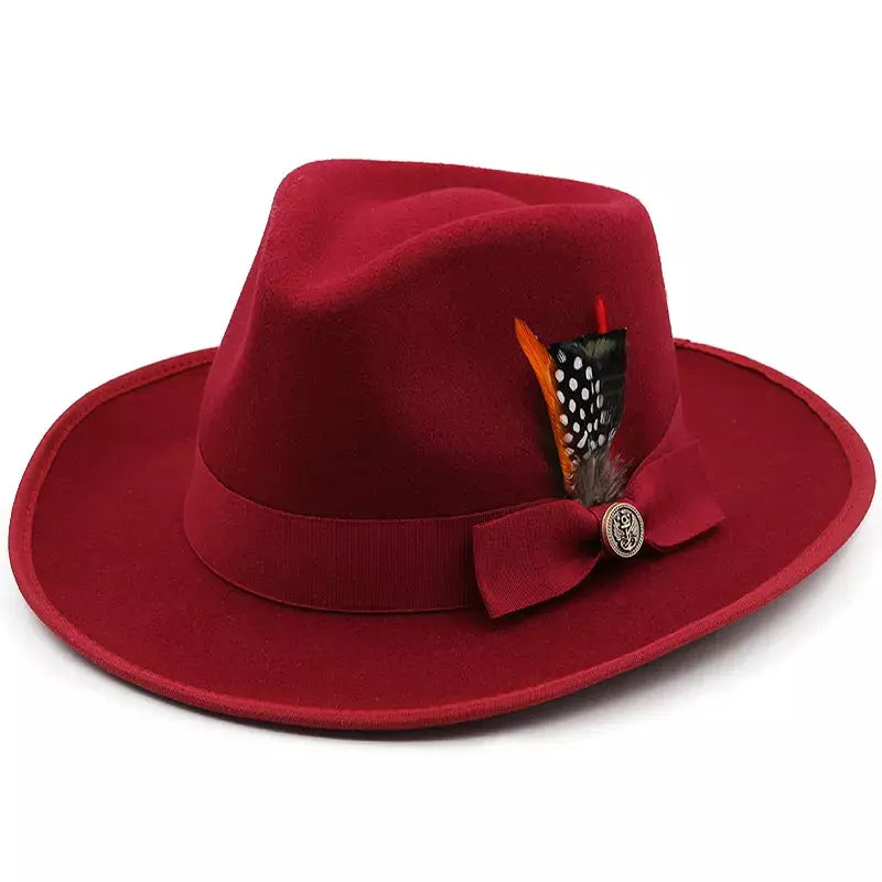 Lubeck Feathers Wool Fedora Hat