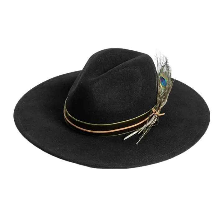 Monterroso Peacock Feathers Wool Fedora Hat