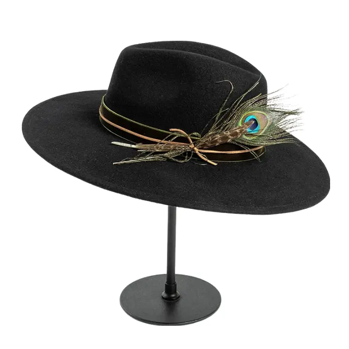 Monterroso Peacock Feathers Wool Fedora Hat