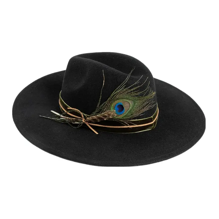 Monterroso Peacock Feathers Wool Fedora Hat