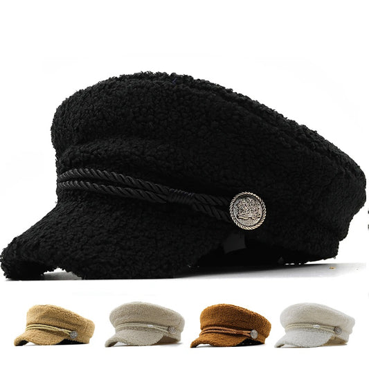 army-breton-fiddler-fur-fuzzy-hat-vintage
