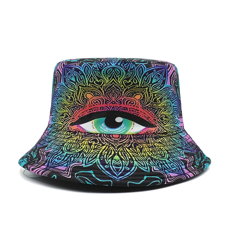 Psicodelic-Mantra-Yoga-Vibration-Ying-Yang-Fun-Men-Women-Fisherman-Hat