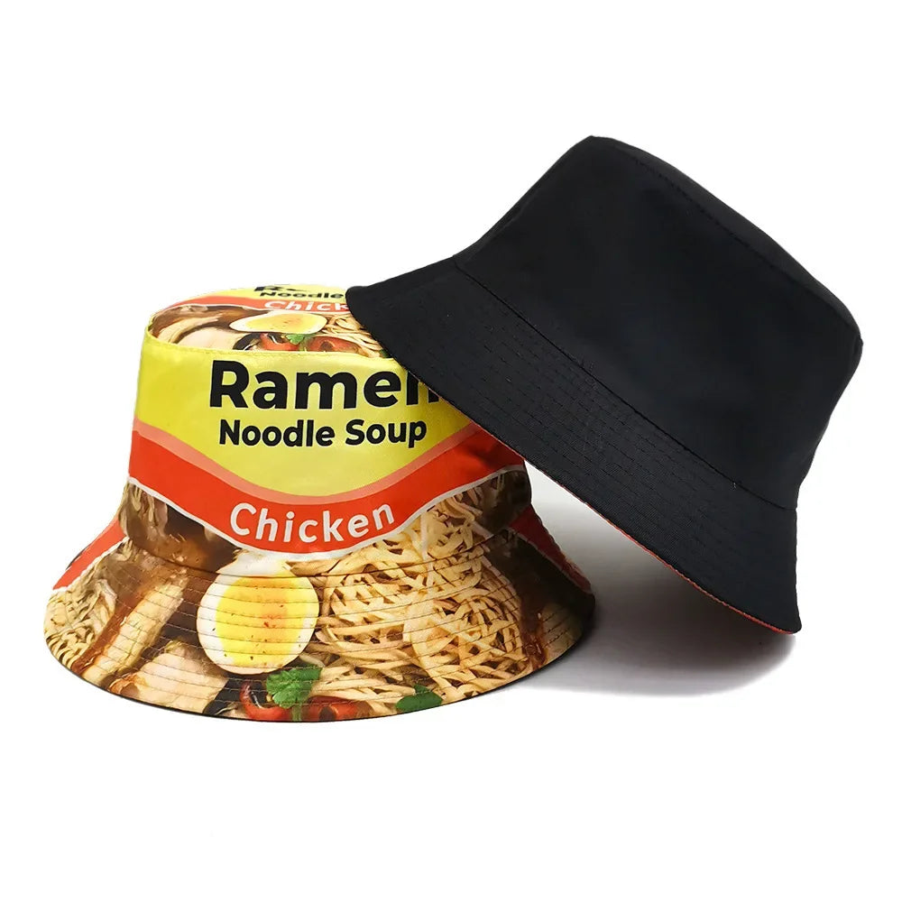 Ramen Noodle Soup Reversible Bucket Hat