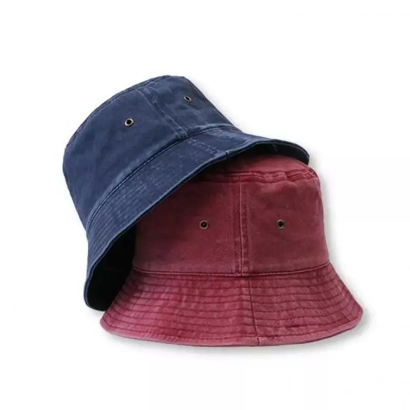 Retro Washed Cotton Bucket Hat