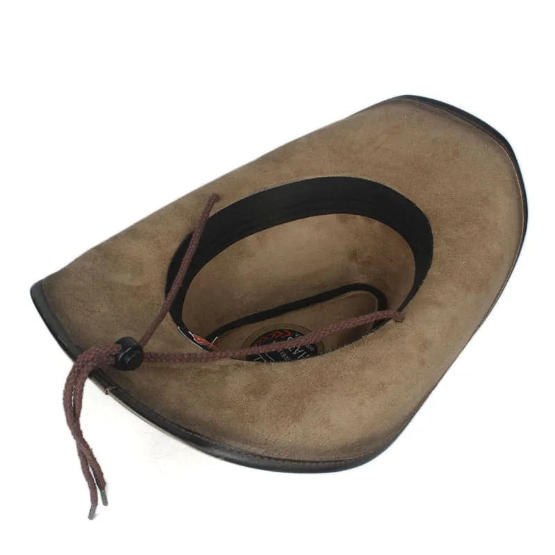 western-hat-cowhide-adjustable-retro-vintage