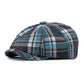 Navy-Retro-Vintage-Men-Women-Tartan-Newsie-Bakerboy-Paperboy-Cabbie-Hat