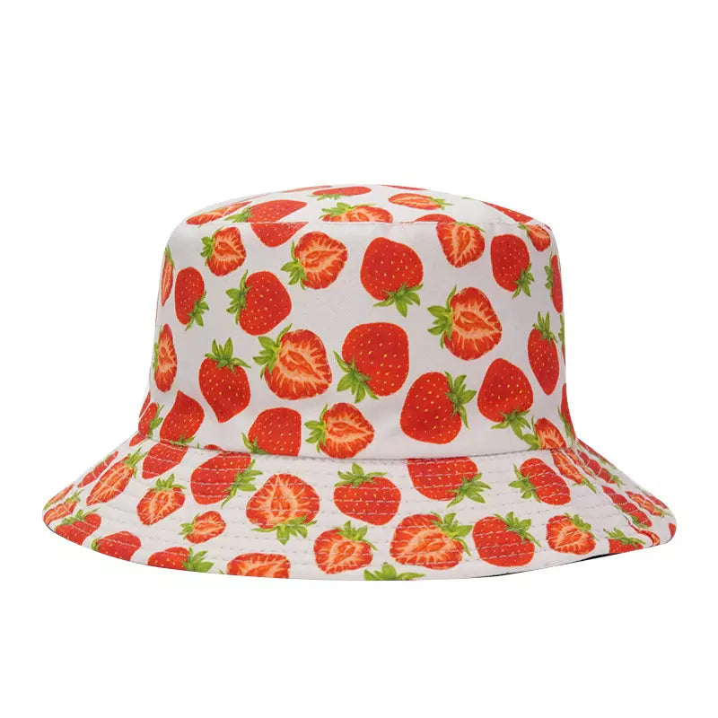 Strawberries Reversible Bucket Hat