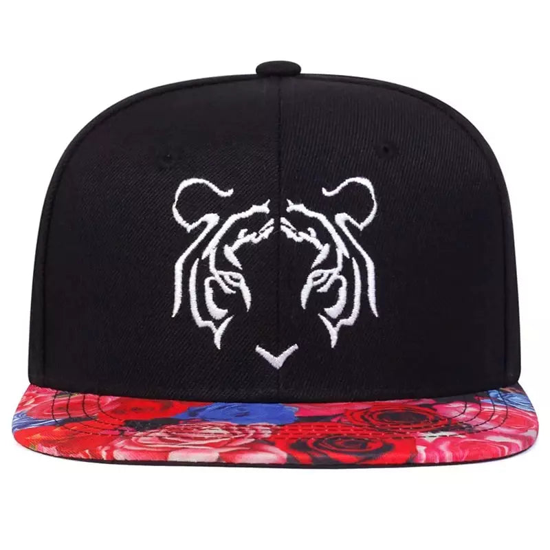 Tiger & Roses Snapback Cap