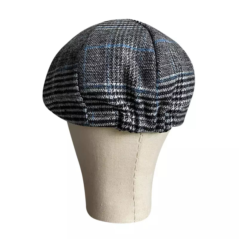 tartan-newsie-bakerboy-paperboy-cabbie-hat-vintage-retro-gray