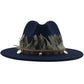 Feathers Belt Wool Fedora Hat