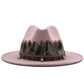 Feathers Belt Wool Fedora Hat