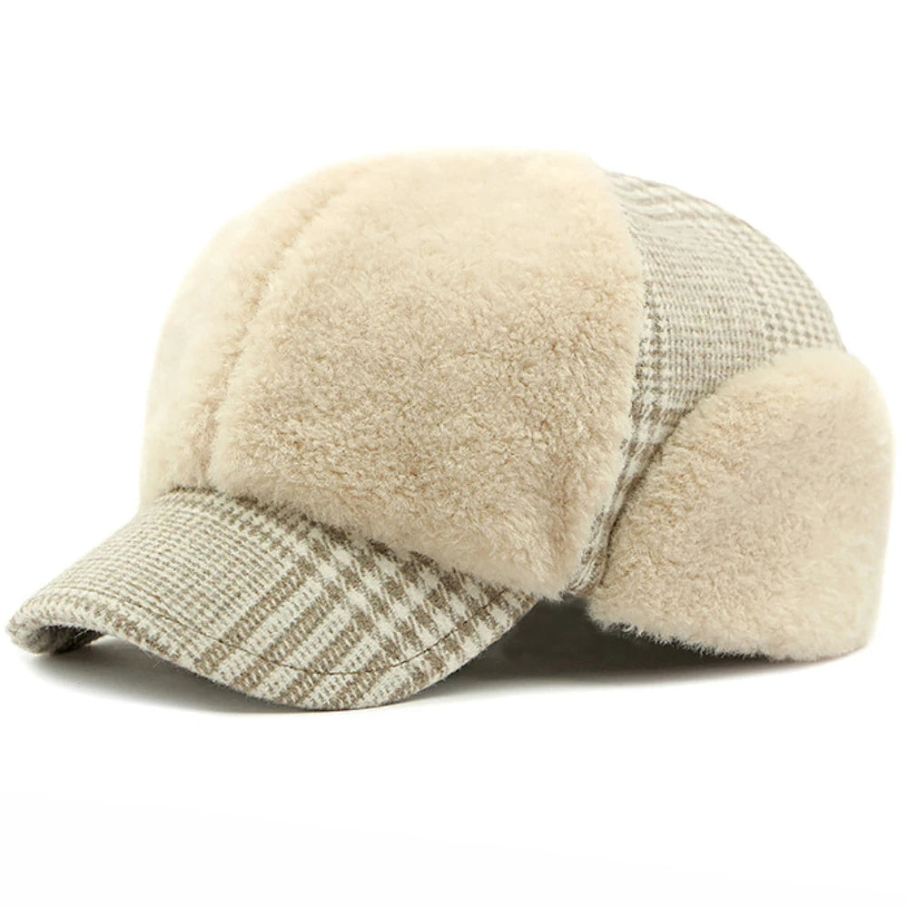 men-women-autumn-tartan-plain-furry-fuzzy-hat