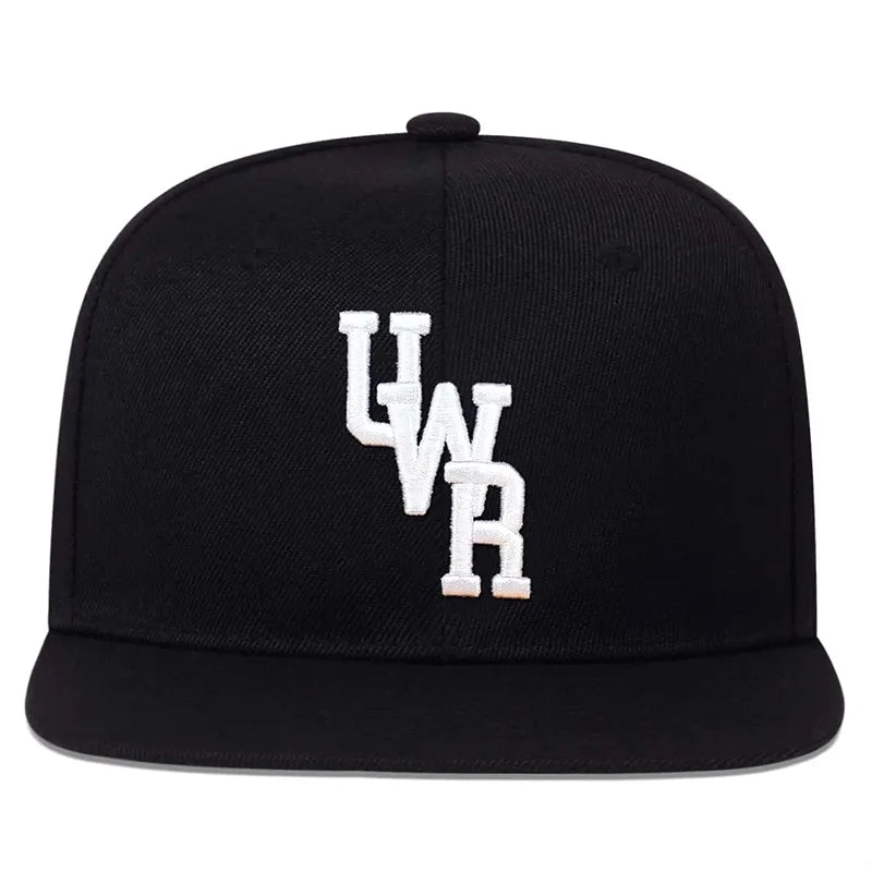 Embroidered-Plain-Black-Snapback-Cap-Front-Ghelter