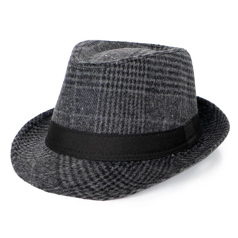 Black Ribbon Tartan Trilby Hat