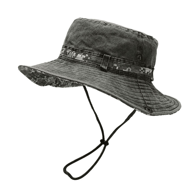 Camouflage Wide Brimmed Bucket Hat