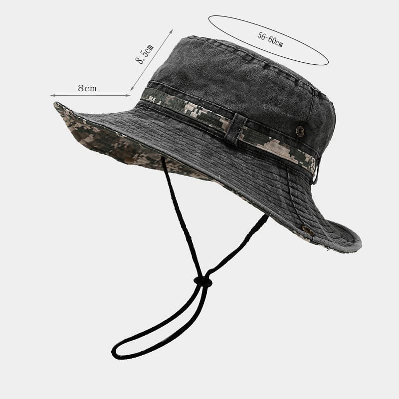 Camouflage Wide Brimmed Bucket Hat