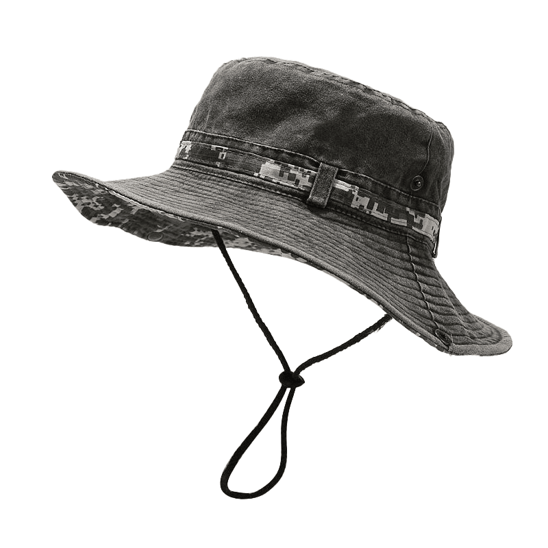 Camouflage Wide Brimmed Bucket Hat