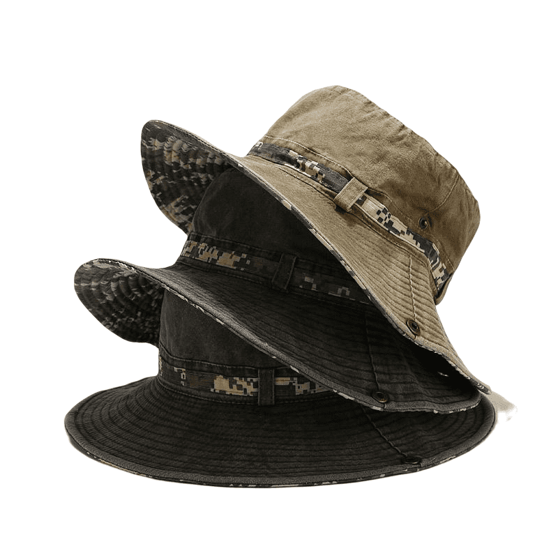 Camouflage Wide Brimmed Bucket Hat