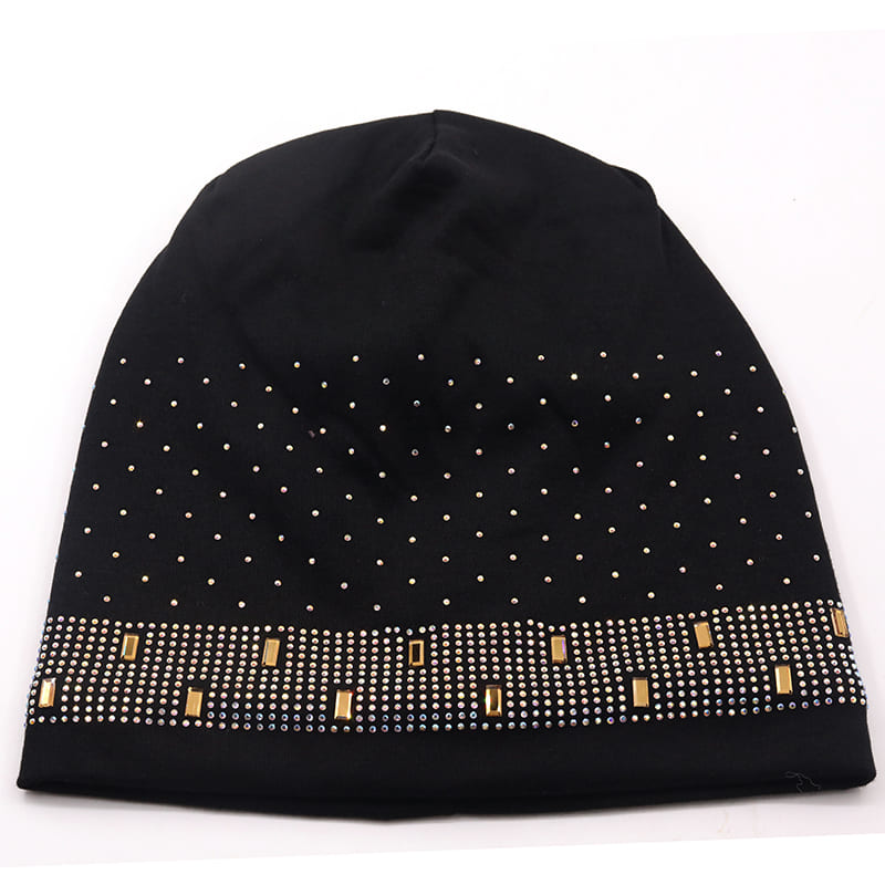 Chloe Rhinestones Cotton Beanie