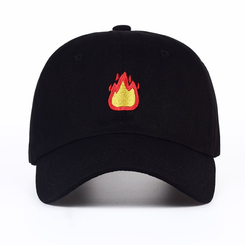 Flame Black Baseball Cap