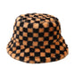 GLTR Plaid Fur Bucket Hat