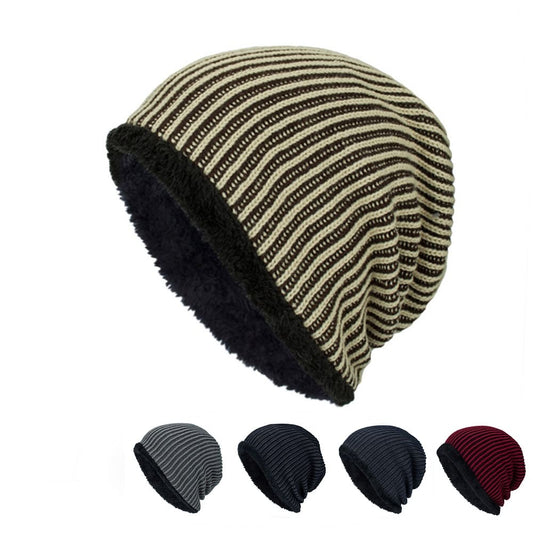 GLTR Velvet-Lined Striped Beanie