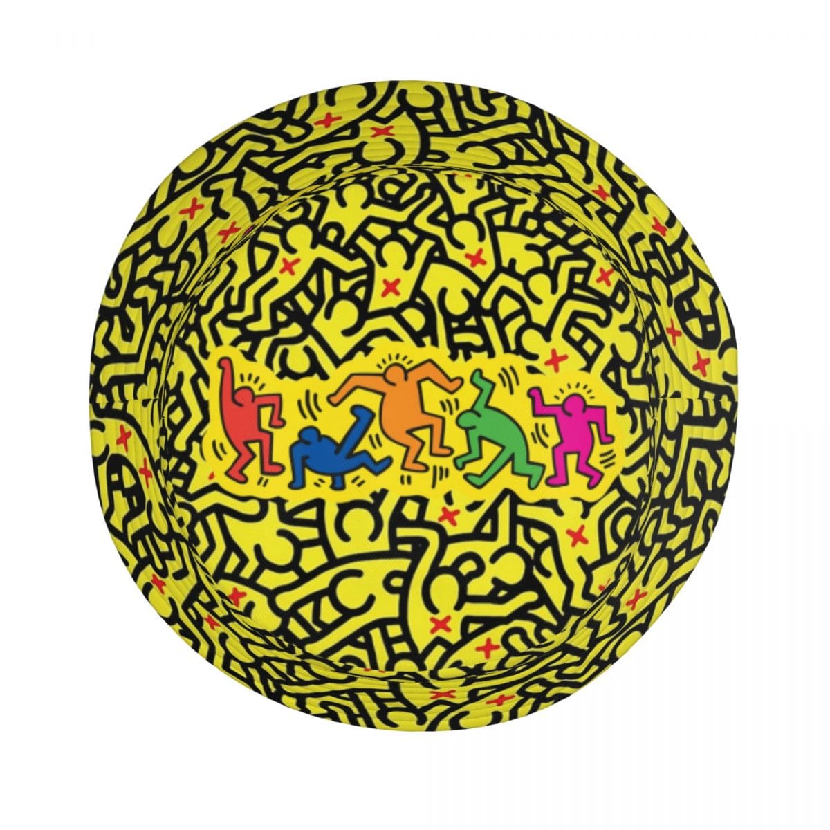 Keith Haring Pop Art Yellow Bucket Hat