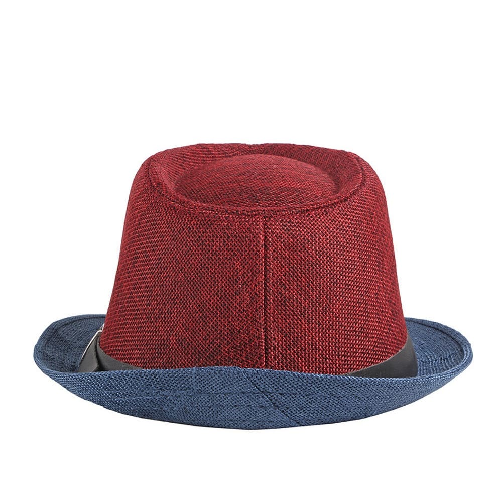 Red & Blue Vintage Trilby Hat