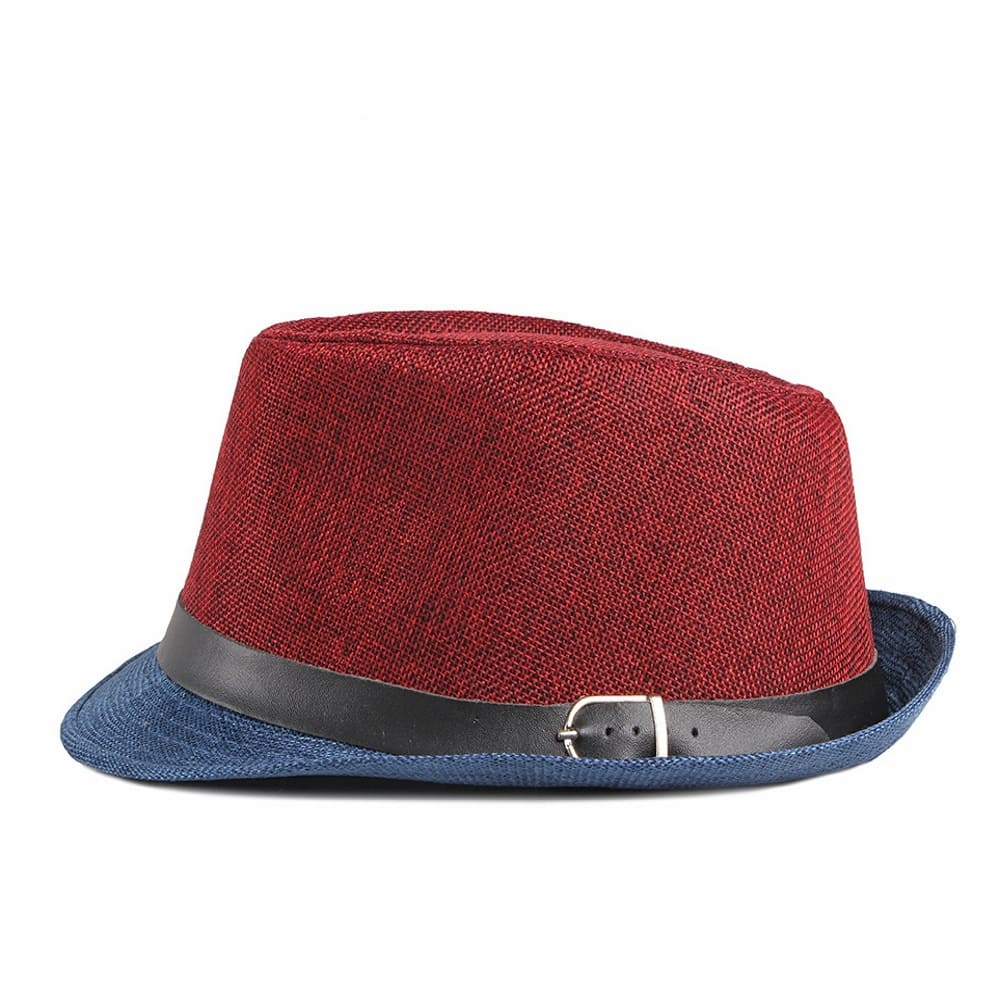 Red & Blue Vintage Trilby Hat