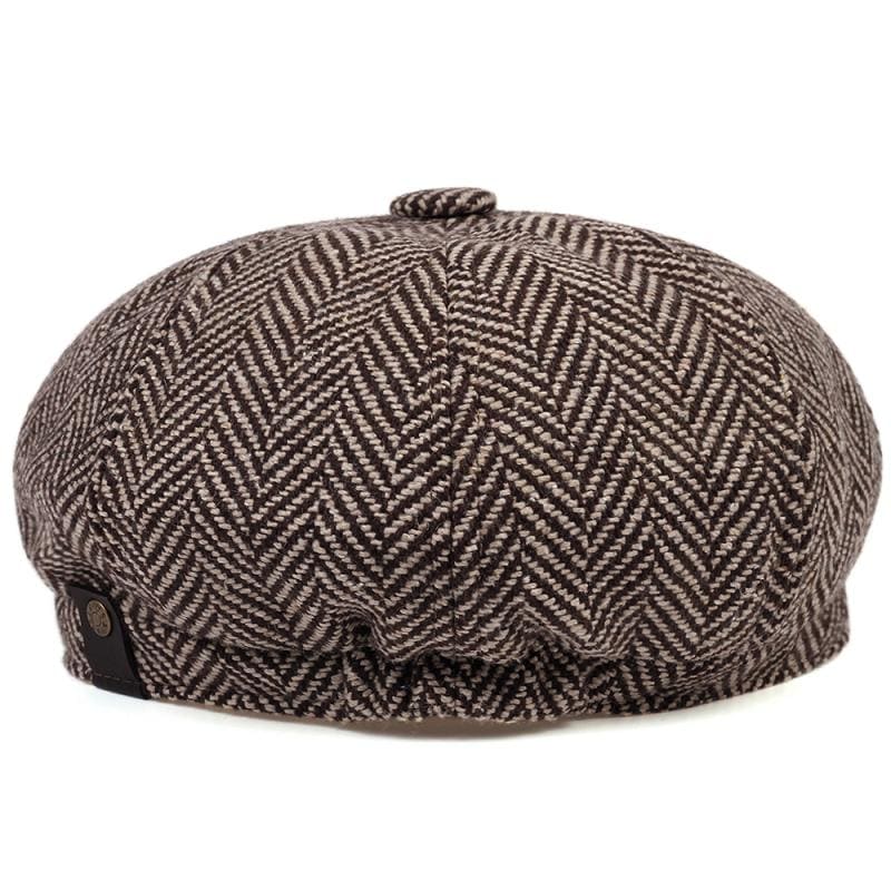 Cabby/Newsboy Herringbone Hat with Scottish Thistle Embroidery