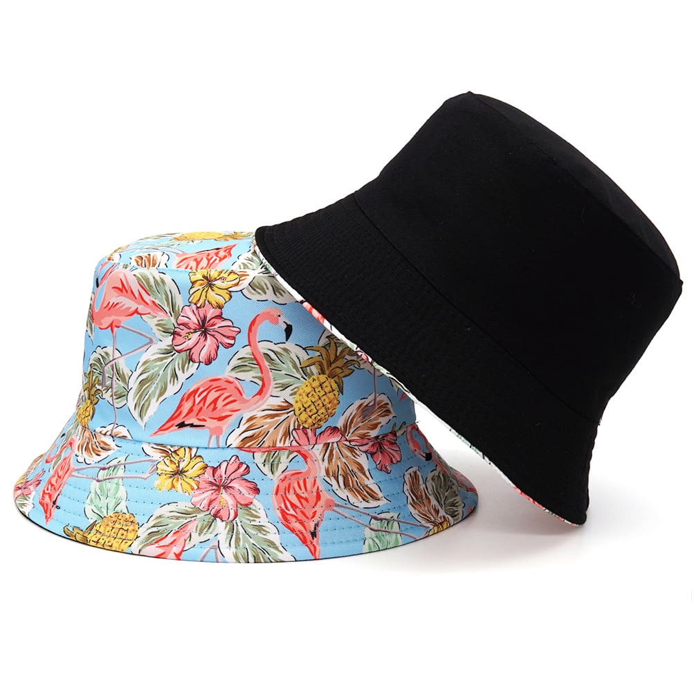 Vintage Floral Flamingo Bucket Hat